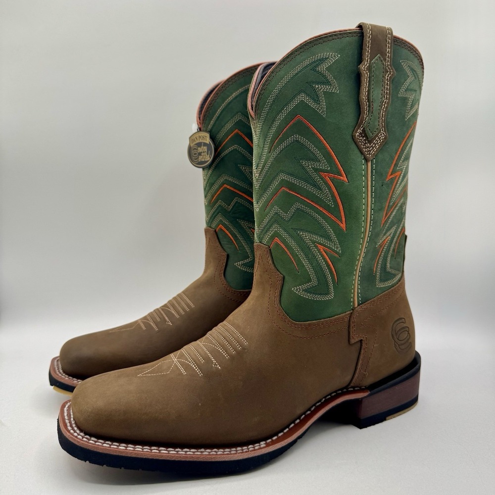 Dan Post Arrowhead Performance Boots Men's Size 9 D Brown Green Leather‎